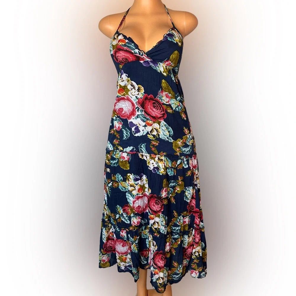Forever 21 Navy Floral Maxi Dress - Picture 2 of 5